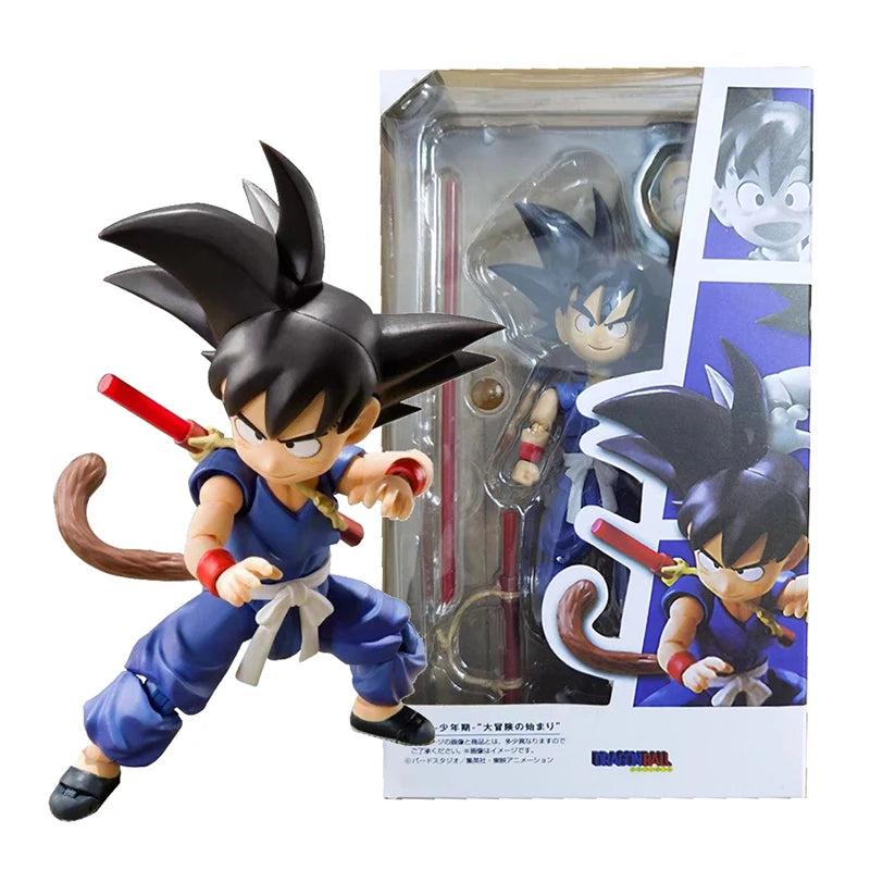 Dragon Ball: 13.5cm AnimeFigures Bulma Goku Action Figure Movable PVC Collection Doll SHF Childhood Son Goku Figurine Model Toys