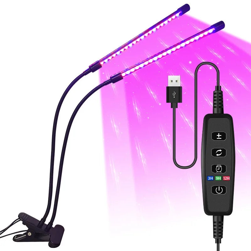 USB LED Plant Grow Light | 1/2/3/4 Head, 10 Dimming Levels, Timer