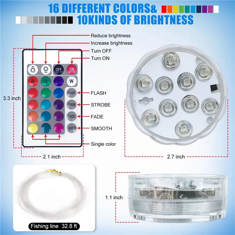 Glow Your Pool: Submersible LED Lights with RF Remote