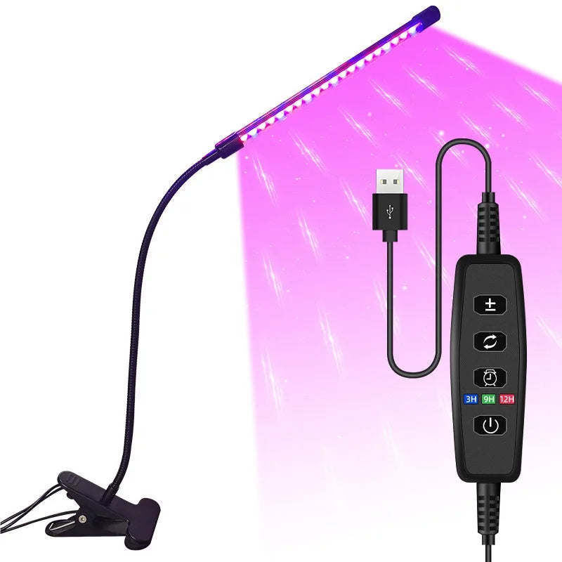 USB LED Plant Grow Light | 1/2/3/4 Head, 10 Dimming Levels, Timer