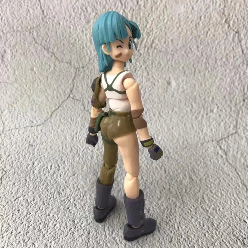 Dragon Ball: 13.5cm AnimeFigures Bulma Goku Action Figure Movable PVC Collection Doll SHF Childhood Son Goku Figurine Model Toys