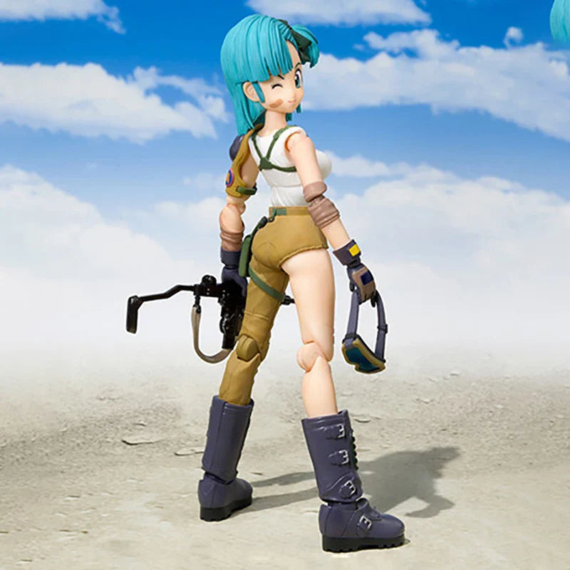 Dragon Ball: 13.5cm AnimeFigures Bulma Goku Action Figure Movable PVC Collection Doll SHF Childhood Son Goku Figurine Model Toys
