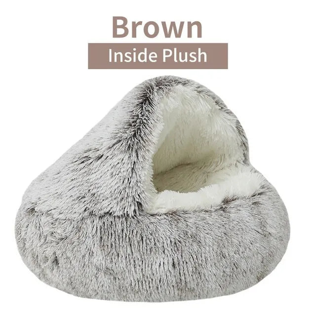 Kupingo™ Soft Plush Pet Bed with Round Cover