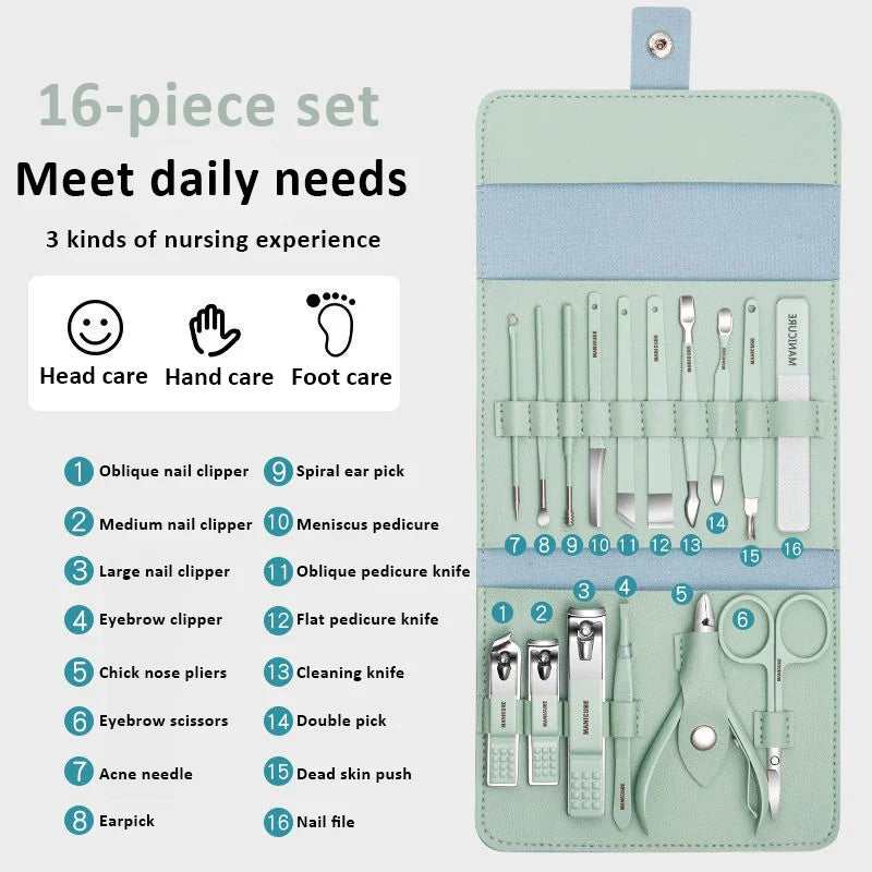 Portable 16pcs Manicure Kit