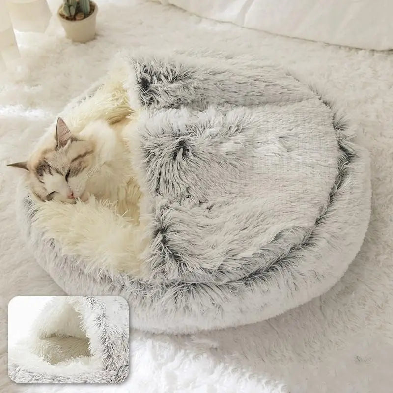 Kupingo™ Soft Plush Pet Bed with Round Cover