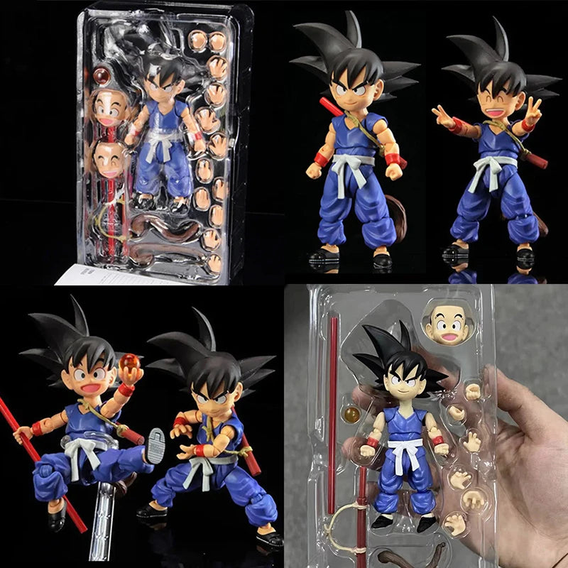 Dragon Ball: 13.5cm AnimeFigures Bulma Goku Action Figure Movable PVC Collection Doll SHF Childhood Son Goku Figurine Model Toys