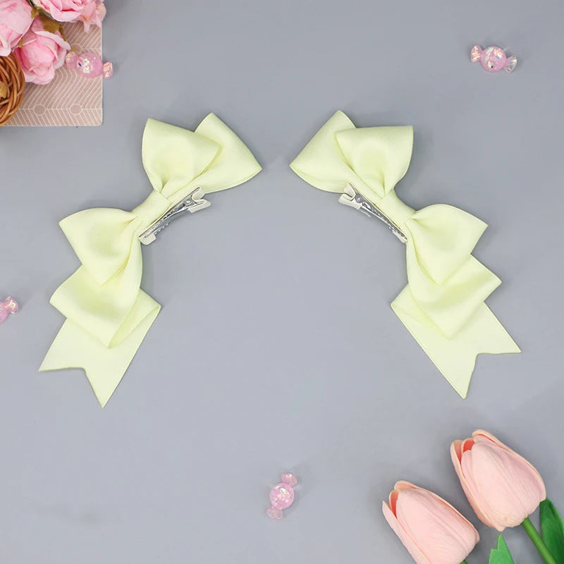 BXOXO Kawaii Handmade Bow Hairclip Anime Lolita Hairpin Cosplay Headdress JK Uniform Hair Accessory Xmas Gifts