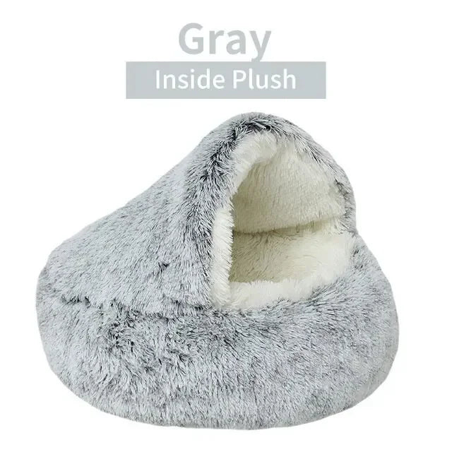 Kupingo™ Soft Plush Pet Bed with Round Cover