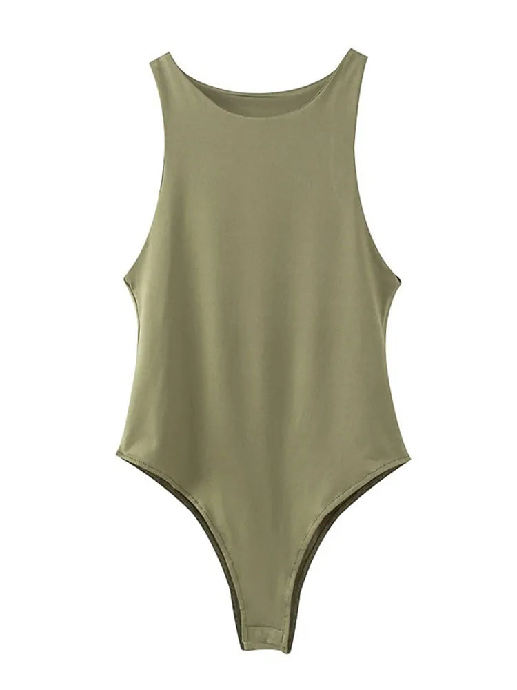 Summer solid sexy bodycon women bodysuits female 8 color green slim casual za bodysuit chic lady club short playsuits femme