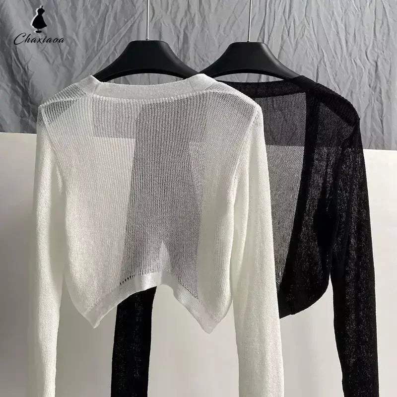 Cool & Chic: Sun-Knit Ice Silk Cardigan