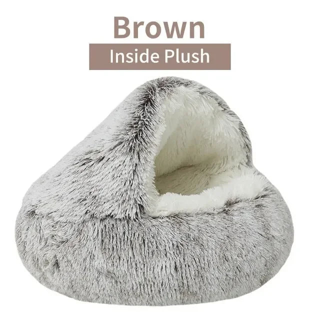 Kupingo™ Soft Plush Pet Bed with Round Cover