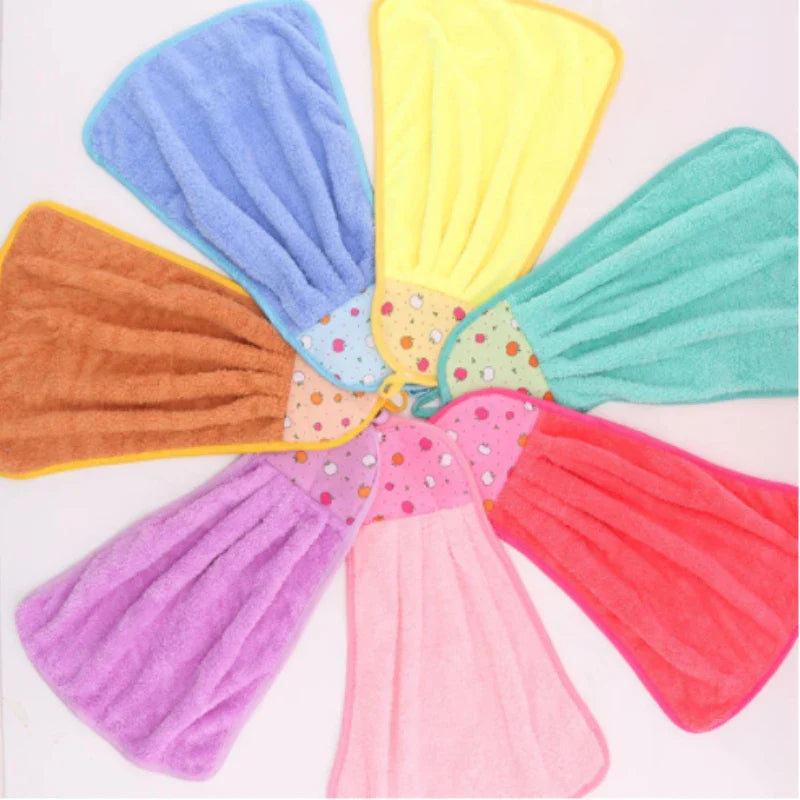 Coral Velvet Bathroom Soft Hand Towel Absorbent Cloth Dishcloths Hanging Cloth Kitchen Accessories