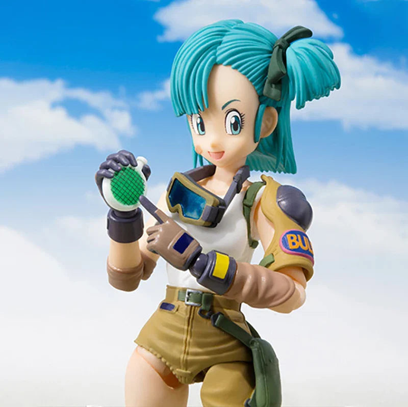 Dragon Ball: 13.5cm AnimeFigures Bulma Goku Action Figure Movable PVC Collection Doll SHF Childhood Son Goku Figurine Model Toys