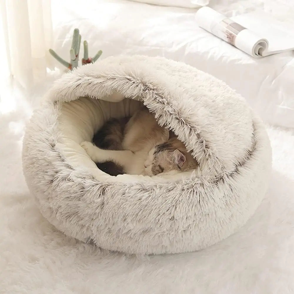 Kupingo™ Soft Plush Pet Bed with Round Cover
