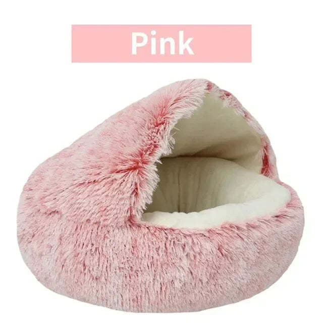 Kupingo™ Soft Plush Pet Bed with Round Cover