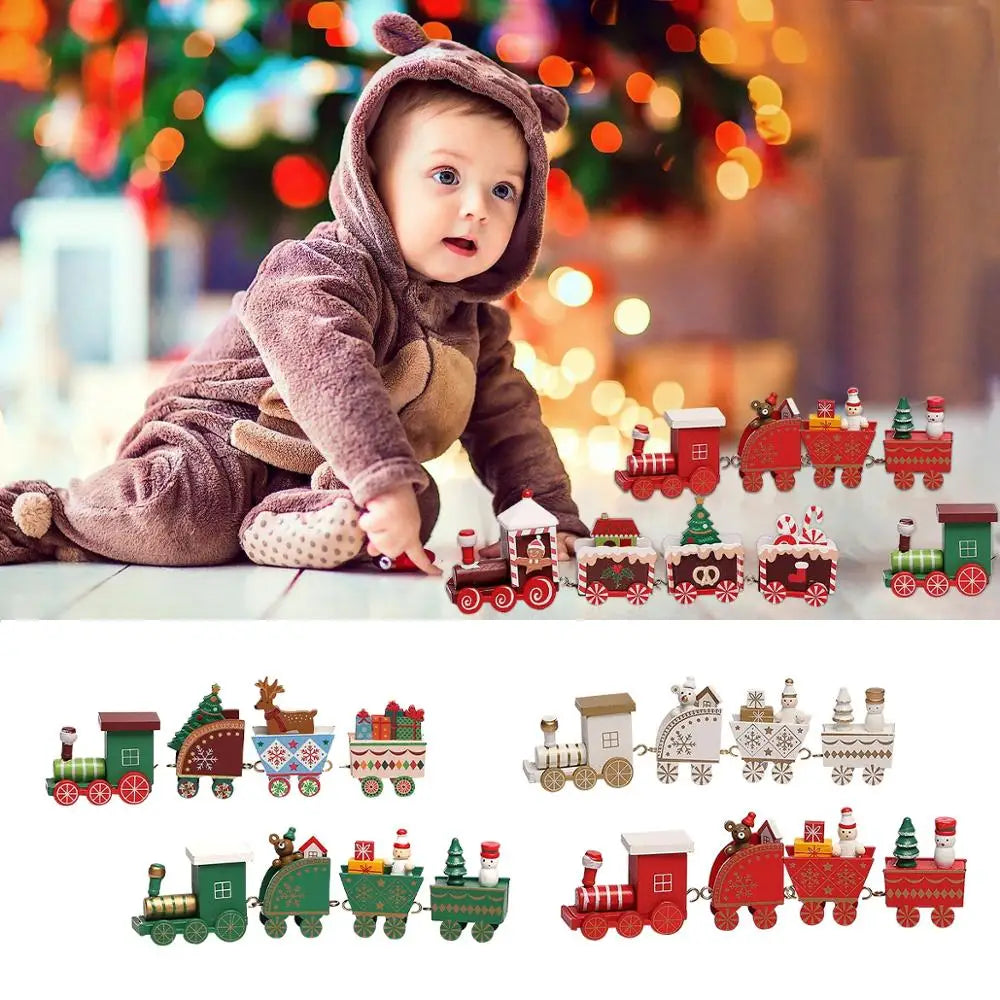 Christmas Wooden Train Gifts Set