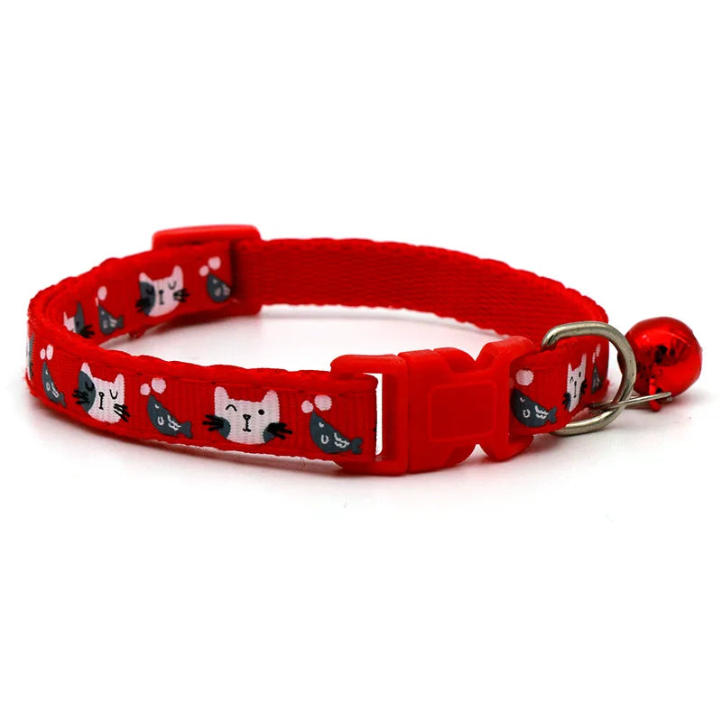 Pet Accessories Dog Cat Collar Bell Colorful Cats Pattern Adjustable Collars For Puppy Kitten DIY Small Animal