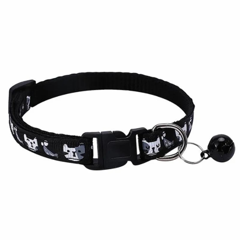 Pet Accessories Dog Cat Collar Bell Colorful Cats Pattern Adjustable Collars For Puppy Kitten DIY Small Animal