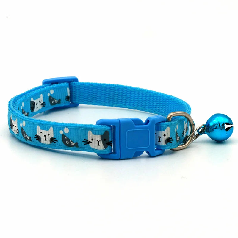 Pet Accessories Dog Cat Collar Bell Colorful Cats Pattern Adjustable Collars For Puppy Kitten DIY Small Animal