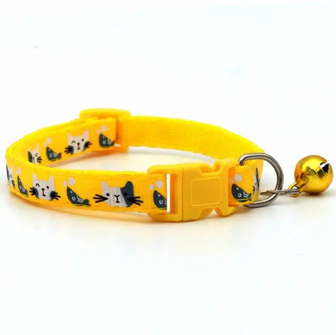 Pet Accessories Dog Cat Collar Bell Colorful Cats Pattern Adjustable Collars For Puppy Kitten DIY Small Animal