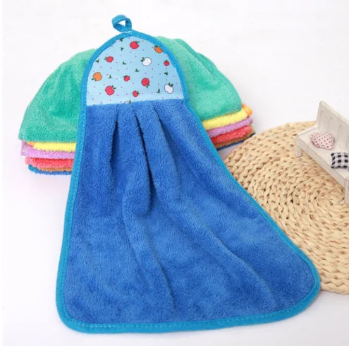 Coral Velvet Bathroom Soft Hand Towel Absorbent Cloth Dishcloths Hanging Cloth Kitchen Accessories