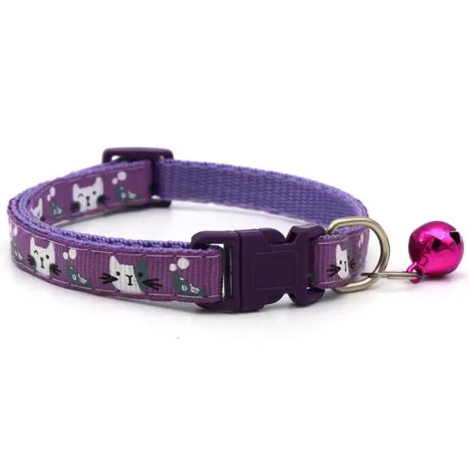 Pet Accessories Dog Cat Collar Bell Colorful Cats Pattern Adjustable Collars For Puppy Kitten DIY Small Animal