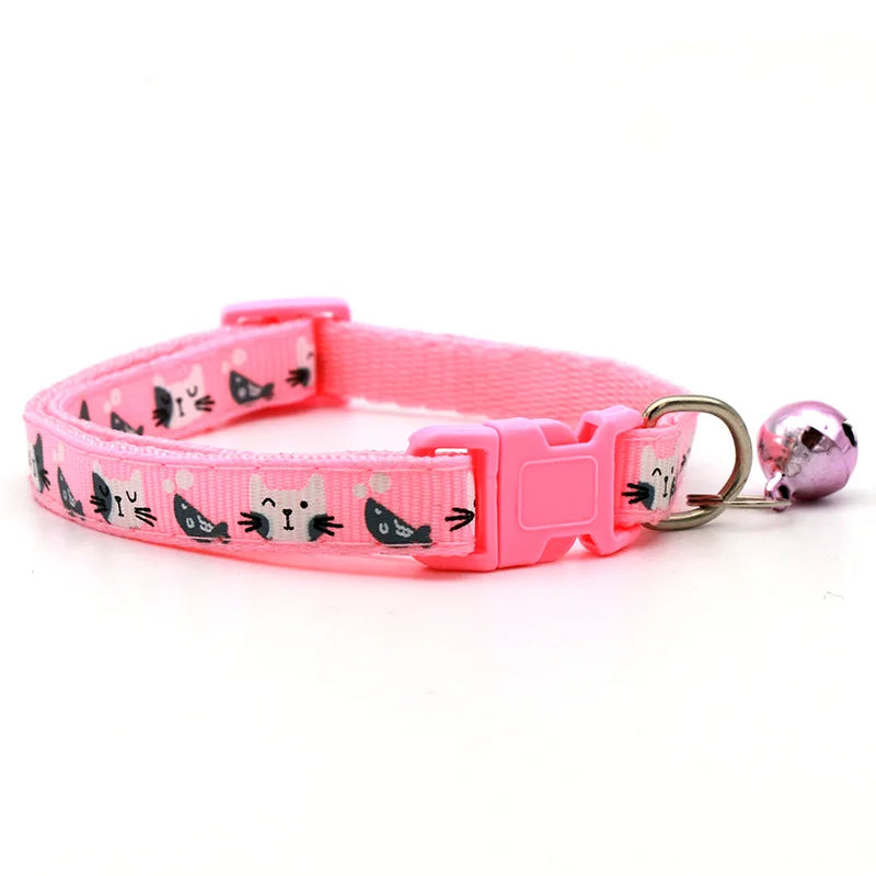 Pet Accessories Dog Cat Collar Bell Colorful Cats Pattern Adjustable Collars For Puppy Kitten DIY Small Animal