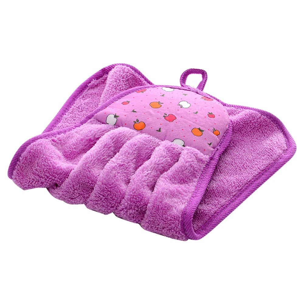 Coral Velvet Bathroom Soft Hand Towel Absorbent Cloth Dishcloths Hanging Cloth Kitchen Accessories