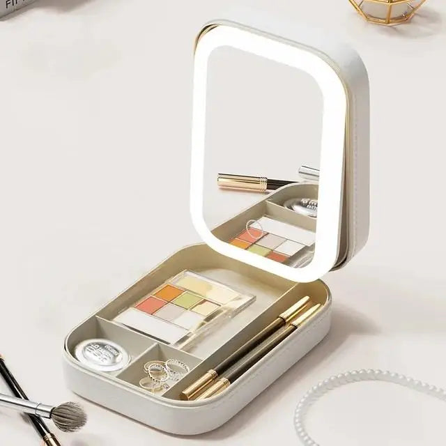 Makeup bag with LED Mirror