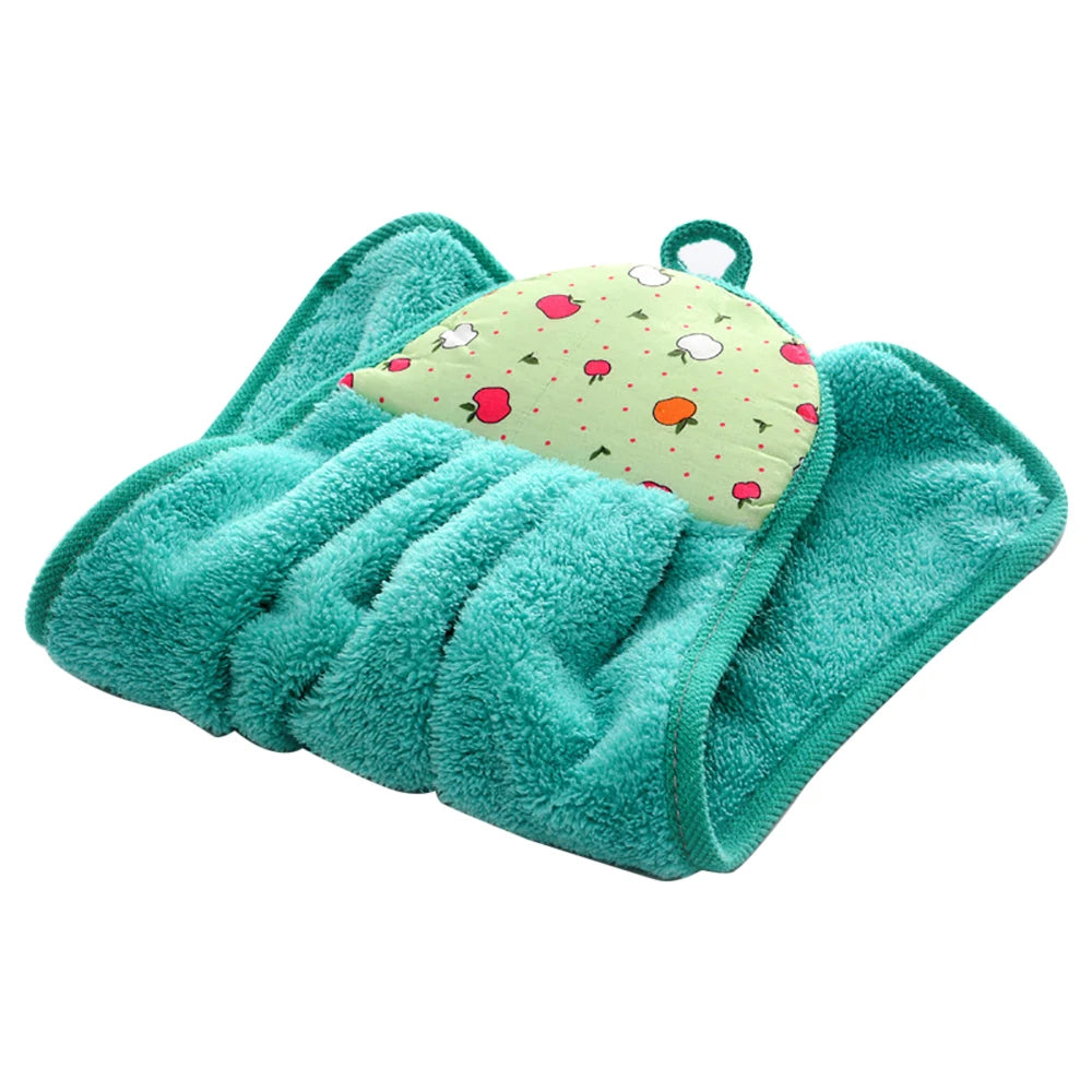 Coral Velvet Bathroom Soft Hand Towel Absorbent Cloth Dishcloths Hanging Cloth Kitchen Accessories
