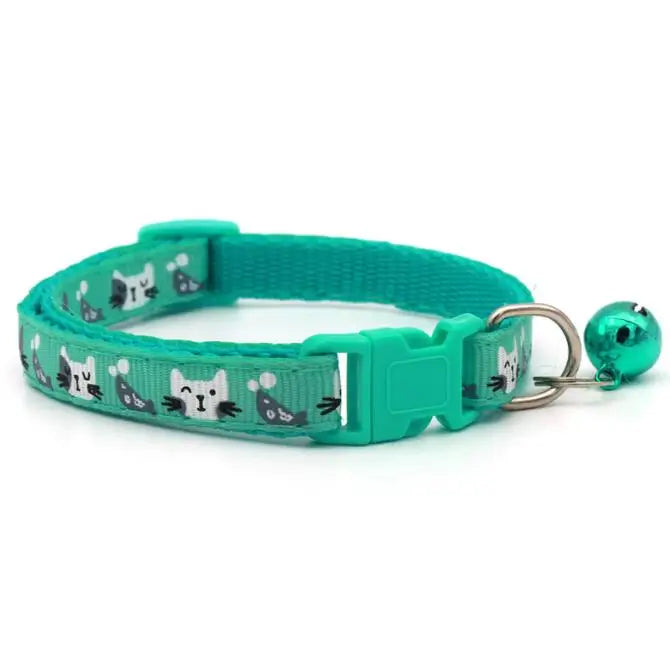 Pet Accessories Dog Cat Collar Bell Colorful Cats Pattern Adjustable Collars For Puppy Kitten DIY Small Animal