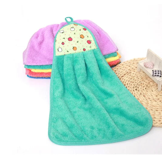 Coral Velvet Bathroom Soft Hand Towel Absorbent Cloth Dishcloths Hanging Cloth Kitchen Accessories
