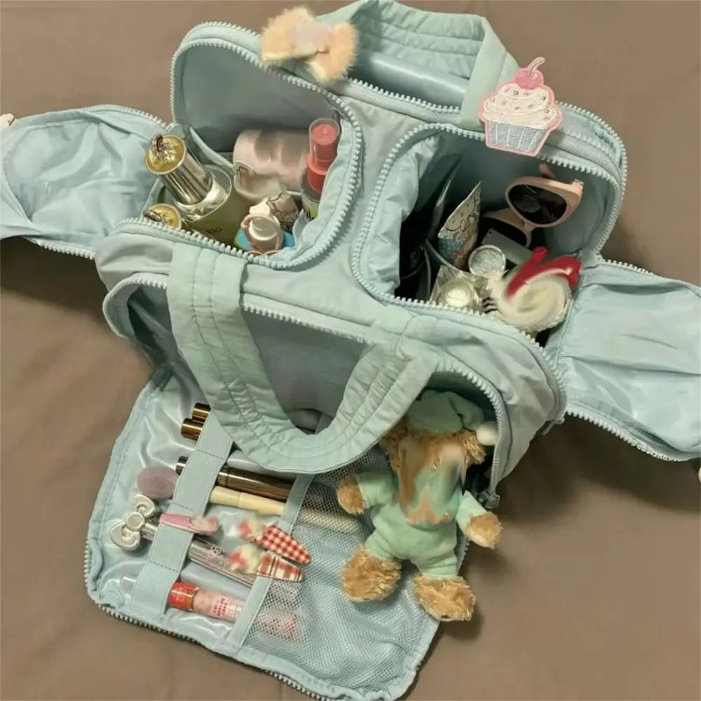 Pack It All: Spacious Wide-Open Travel Cosmetic Bag