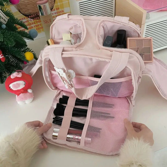 Pack It All: Spacious Wide-Open Travel Cosmetic Bag