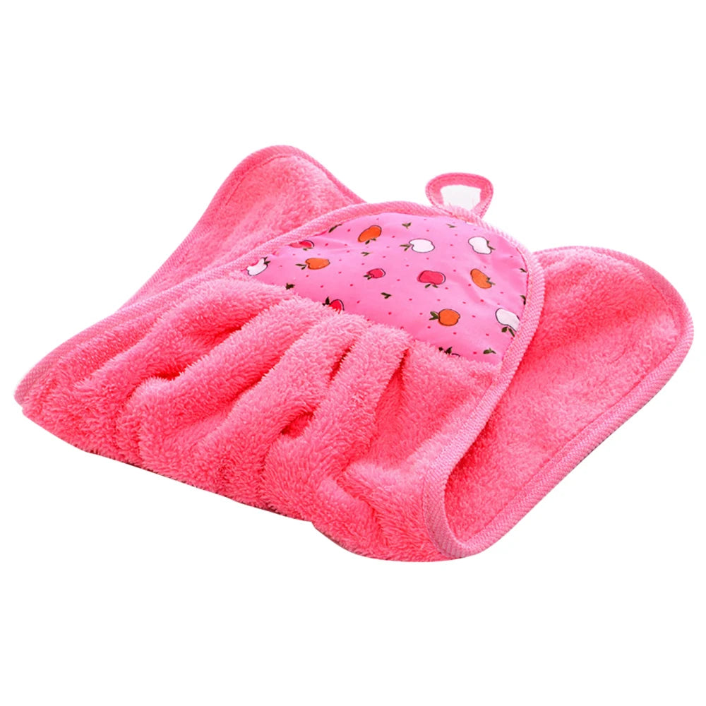 Coral Velvet Bathroom Soft Hand Towel Absorbent Cloth Dishcloths Hanging Cloth Kitchen Accessories