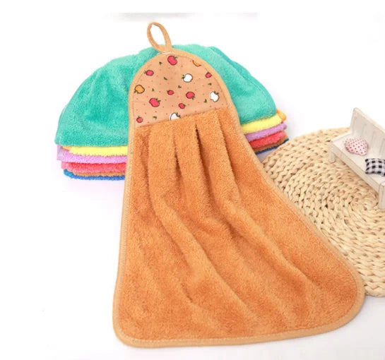 Coral Velvet Bathroom Soft Hand Towel Absorbent Cloth Dishcloths Hanging Cloth Kitchen Accessories