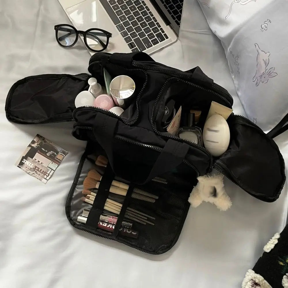 Pack It All: Spacious Wide-Open Travel Cosmetic Bag
