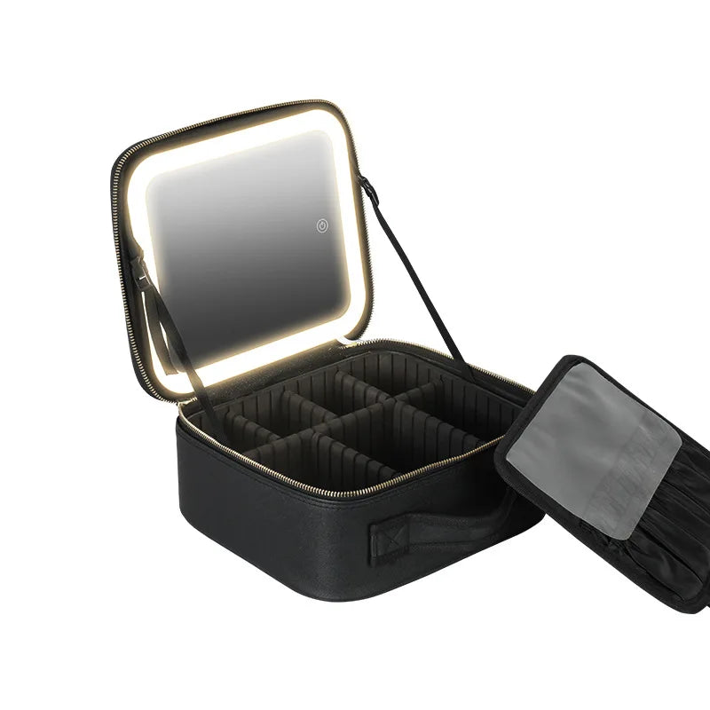 Makeup bag with LED Mirror