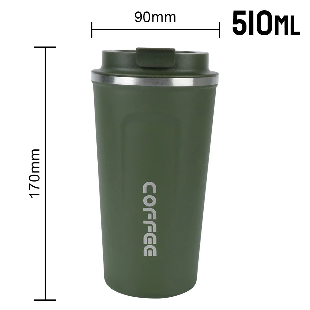 Stainless Steel Travel Mug – Leak-Proof 380/510ml Coffee & Tea Thermos