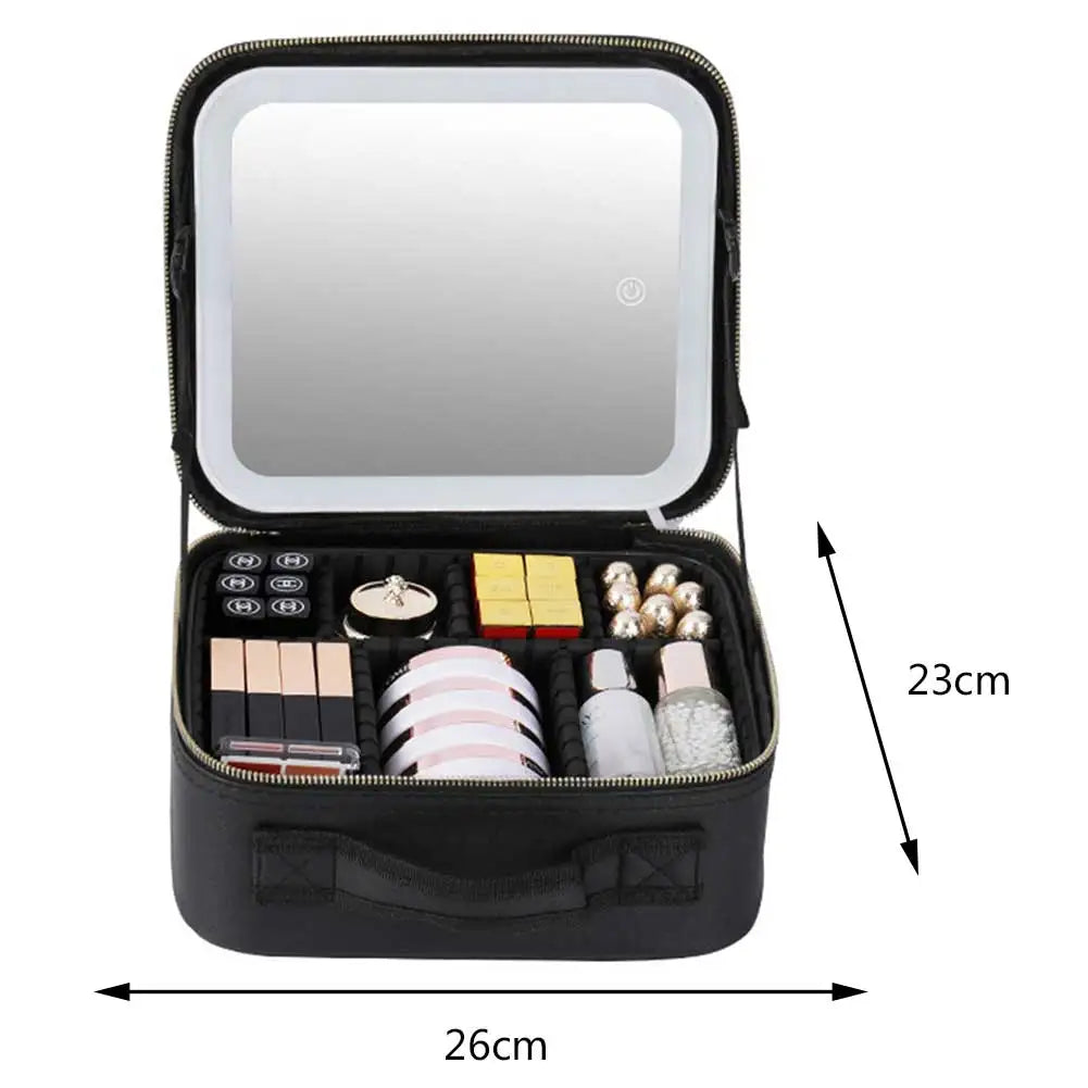 Makeup bag with LED Mirror