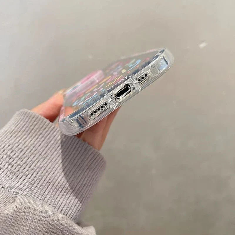 Hot Love Heart Air Cushion Mirror Phone Case | Water-Resistant, Anti-Fingerprint Half-Wrapped Y2K Girl Cover for iPhone 16, 15, 14, 13 Pro Max, 12, 11, X, XR, XS Max, 8 Plus, 7